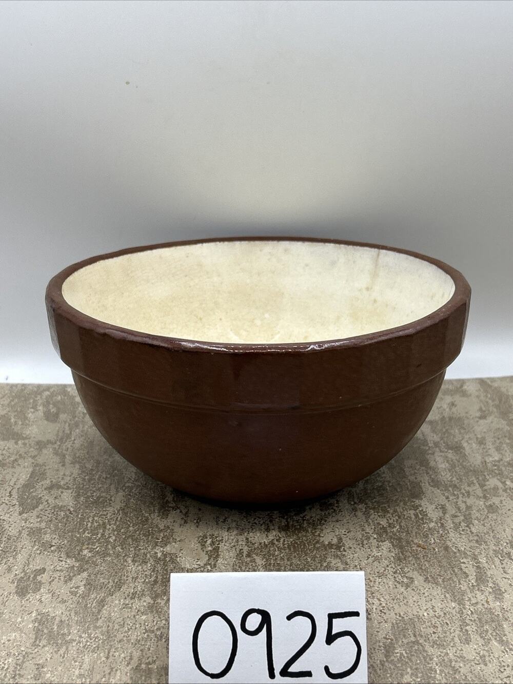 Red Ware Pottery 7" Bowl Brown & Yellow Tiny Glaze Cracks For Decoration/Kitchen